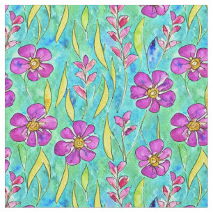 Tissu Floral Art Nouveau Motif aquarelle