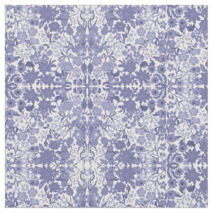 Tissu floral blanc bleu de concepteur