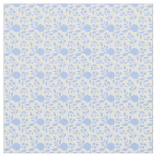 Tissu Floral Blanc Et Bleu Clair