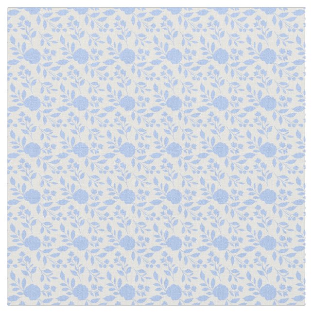 Tissu Floral Blanc Et Bleu Clair (Fermer)