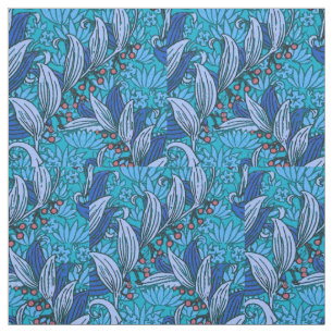 Tissu Floral bleu ancien Boho moderne