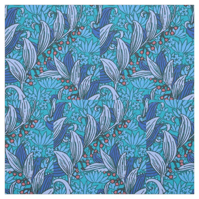 Tissu Floral bleu ancien Boho moderne (Échantillon)