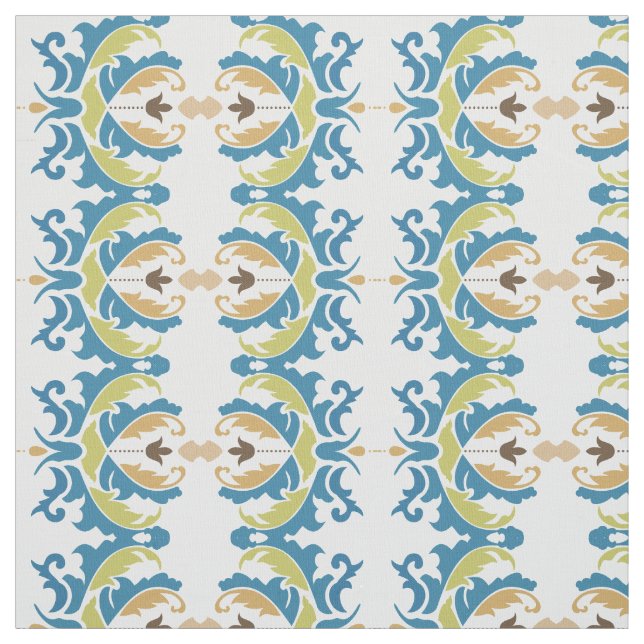 Tissu floral bleu moderne (Échantillon)