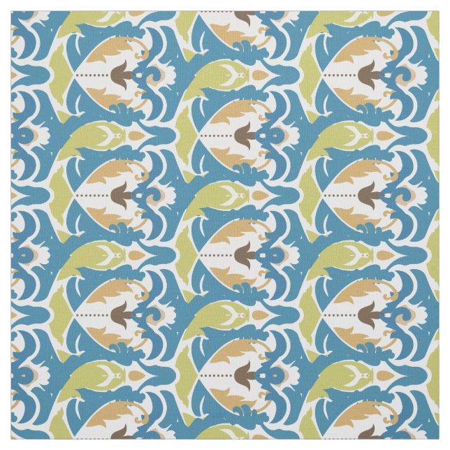 Tissu floral bleu moderne (Échantillon)