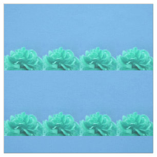 Tissu Floral bleu-vert coloré