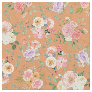 Tissu Floral Boho d'été sur Orange