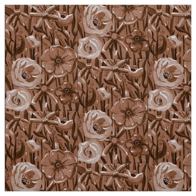Tissu floral Brown (Échantillon)