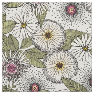Tissu Floral craie du jardin australien