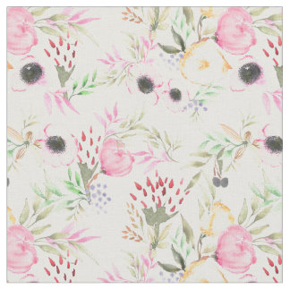 Tissu floral d'aquarelle avec des pivoines et des