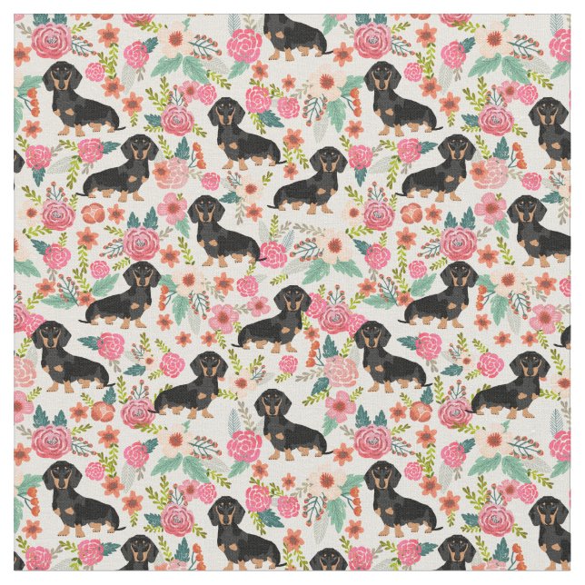 Tissu floral de Doxie - noircissez et bronzez le (Fermer)