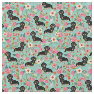 Tissu floral de Doxie - noircissez et doxie