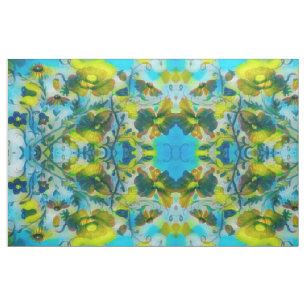 Tissu floral de faisceau de soleil jaune