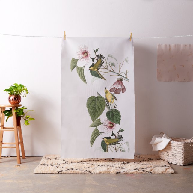 Tissu floral de faune d'oiseaux de fauvette (In Situ)