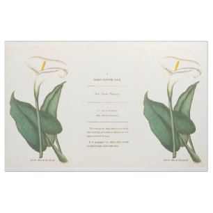 Tissu floral de fleurs botaniques de zantedeschias