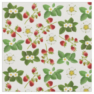 Tissu floral de fruit de fraise