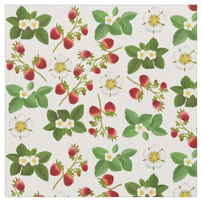 Tissu floral de fruit de fraise (Fermer)
