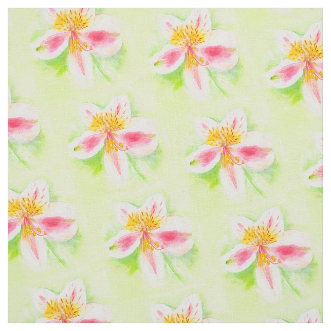 Tissu floral de lys botanique péruvien (Échantillon)
