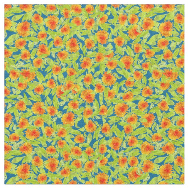 Tissu floral de motif orange fait sur commande de (Fermer)