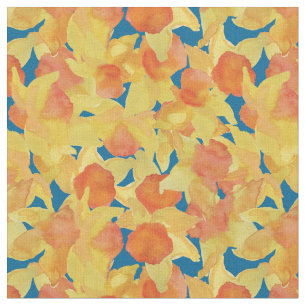 Tissu floral fait sur commande de jonquilles