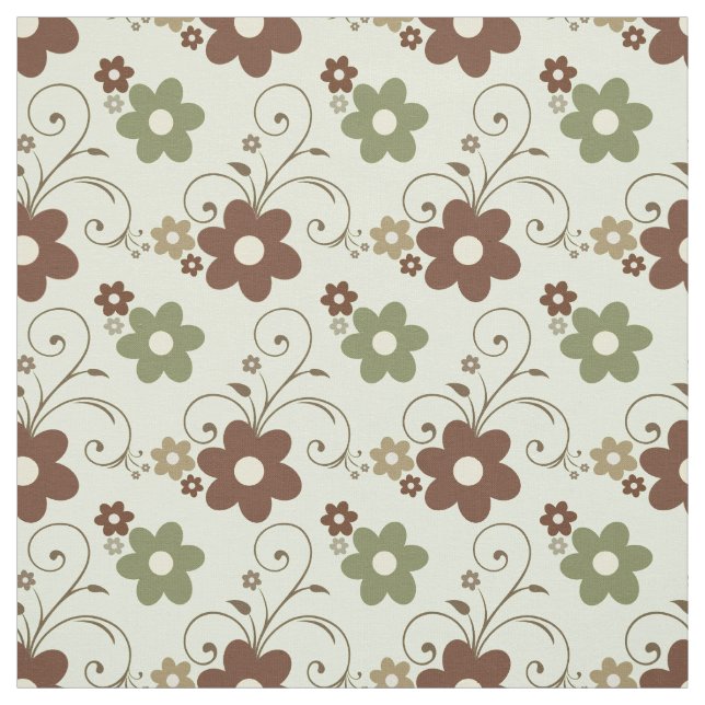 Tissu Floral Fun Retro Green (Échantillon)