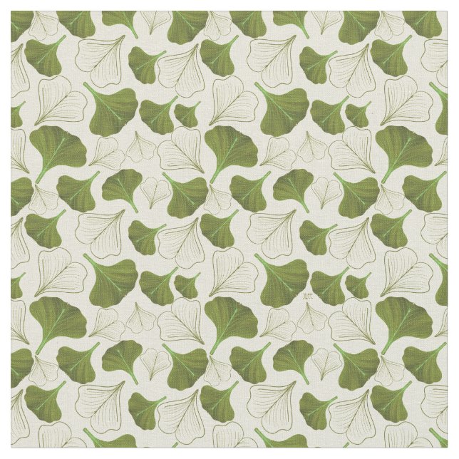 Tissu Floral Gingko Motif feuille (Fermer)