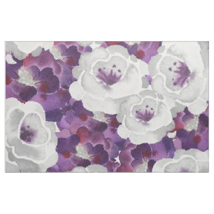 Tissu floral gris pourpre de conception