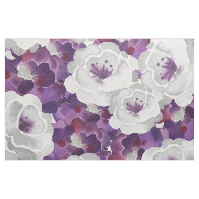 Tissu floral gris pourpre de conception (Yard)