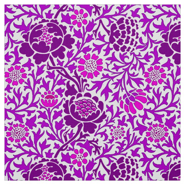 Tissu Floral jacobéen, Améthyste pourpre et Lilac (Échantillon)