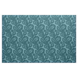 Tissu Floral Oblique Renaissance, bleu paon