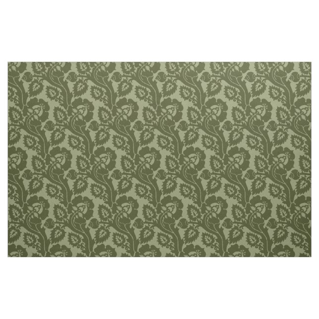 Tissu Floral Oblique Renaissance, Vert Olive (Yard)