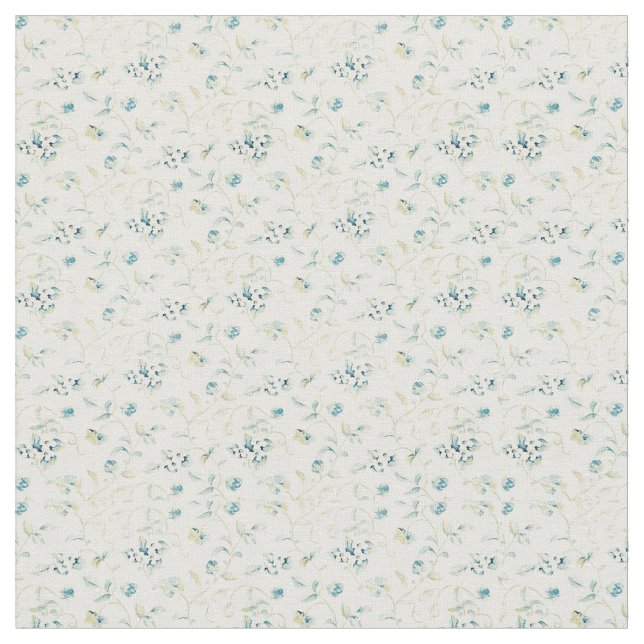 Tissu Floral Petit Bleu Et Blanc (Fermer)