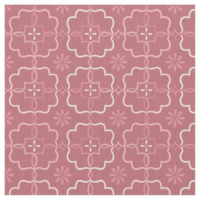 Tissu Floral rose | Motif de bloc (Fermer)
