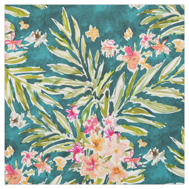 Tissu Floral tropical d'aquarelle de NUEVO VALLARTA (Échantillon)