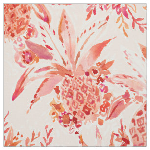 Tissu Floral tropical de pêche de JUS d'ANANAS