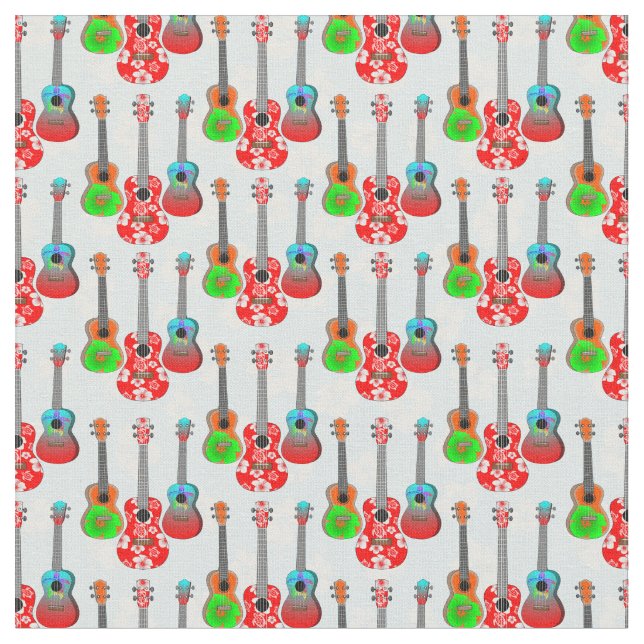 Tissu Floral Ukulele Hawaiian (Fermer)