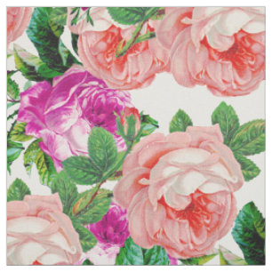 Tissu Floral vintage Rose Et Violet