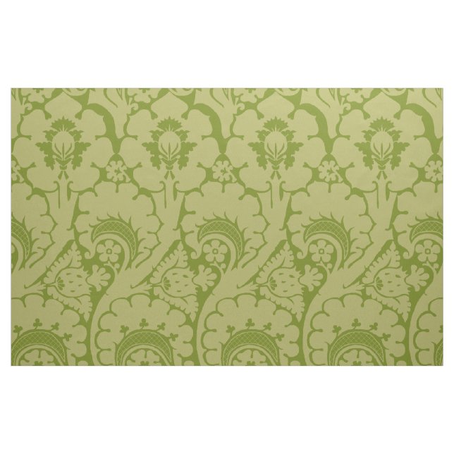 Tissu Florales Renaissance Vert Jaune (Fat Quarter)
