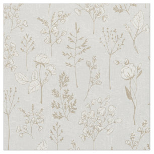 Tissu Flore à couches en argent et en or