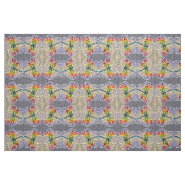 Tissu Flore et libellules (Fat Quarter)