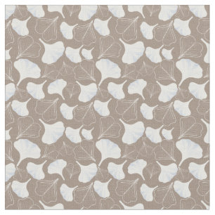 Tissu Flore Ginkgo Leaf Taupe Motif