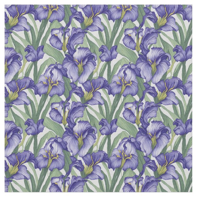Tissu Flore Motif Fleurs Iris (Fermer)