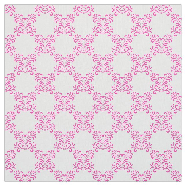 Tissu Flore rose sur blanc | Jolie (Échantillon)