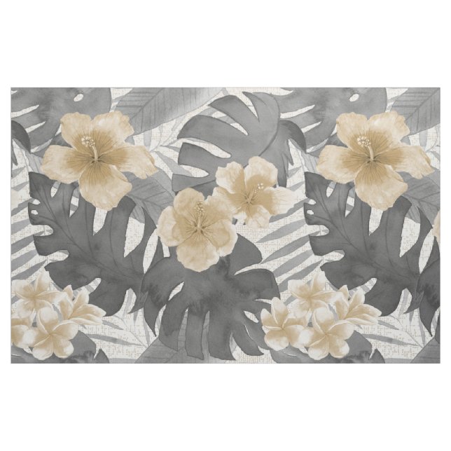 Tissu Flore tropicale neutre de Luana (Fat Quarter)