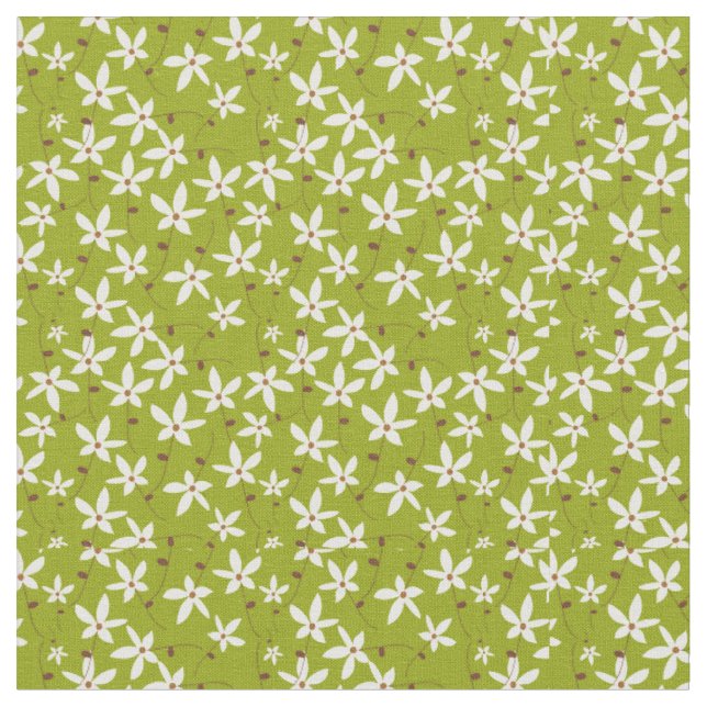 Tissu Flore verte et blanche (Fermer)