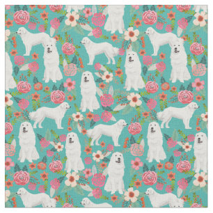 Tissu Flore vintage des grandes Pyrénées turquoise