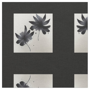 Tissu Flores noires et blanches