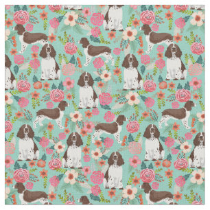 Tissu Flores Vintages de chiens espagnols de Springer an