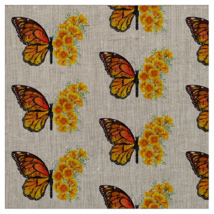 Tissu Flower Butterfly with Yellow California Poppy