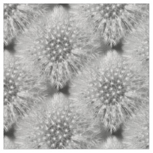Tissu Fluffy White Dandelions Motif de la nature
