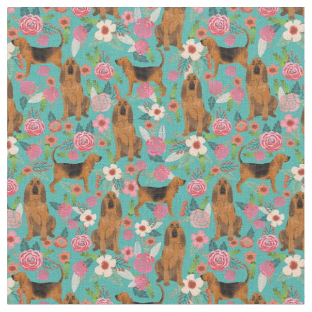 Tissu flûte vintage de chien de sang turquoise (Fermer)